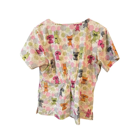 Cherokee HQ Scrub Best Furiends Vneck Neck 4762V-BFFS Vet Medical  Scrub Top - Picture 2 of 5